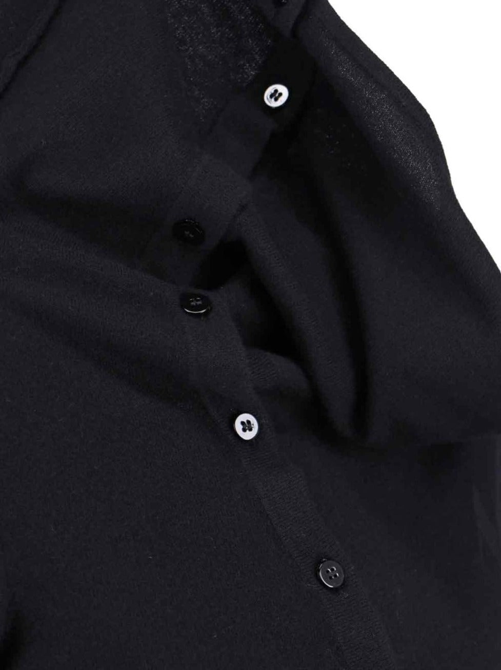 Asymmetrical Collar Black Dress With Logo Embroidery