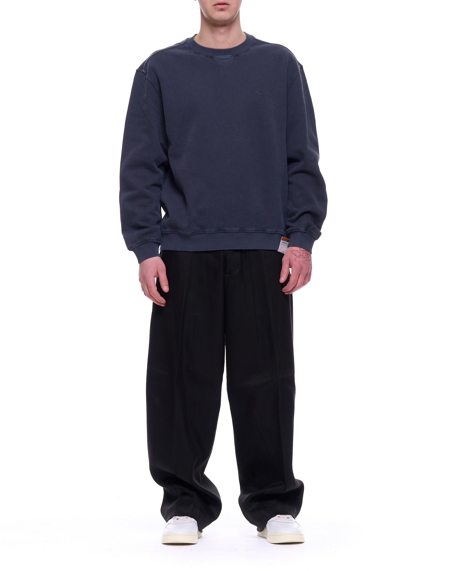 Black Damiano Carrot Linen Blend Trousers