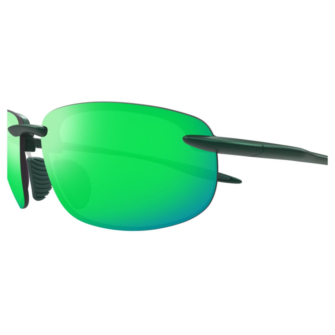 Hookipa Ultra Rimless Sunglasses with Vibrant Green Mirrored Lenses
