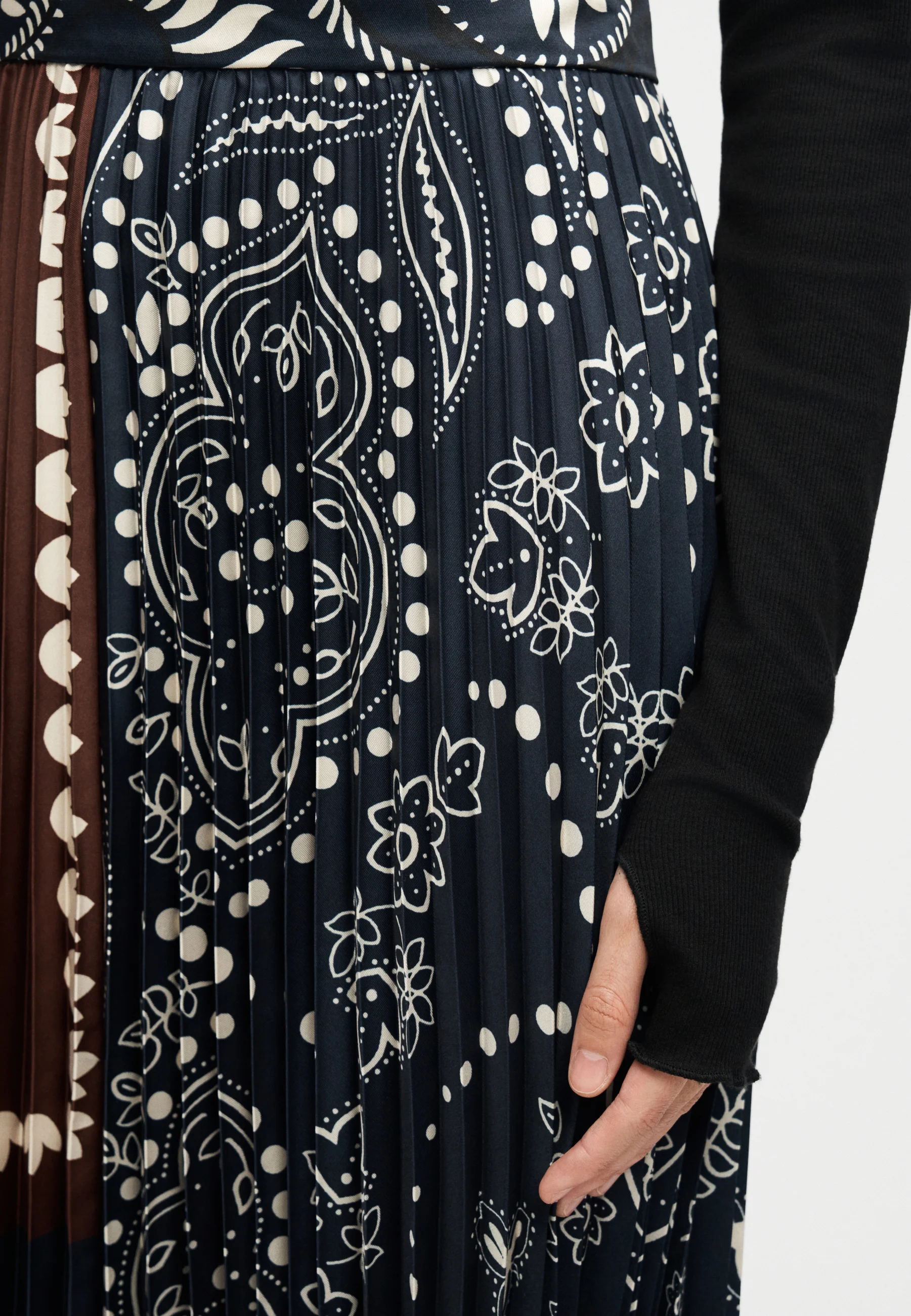 Cuoio Brown Viscose Blend Skirt