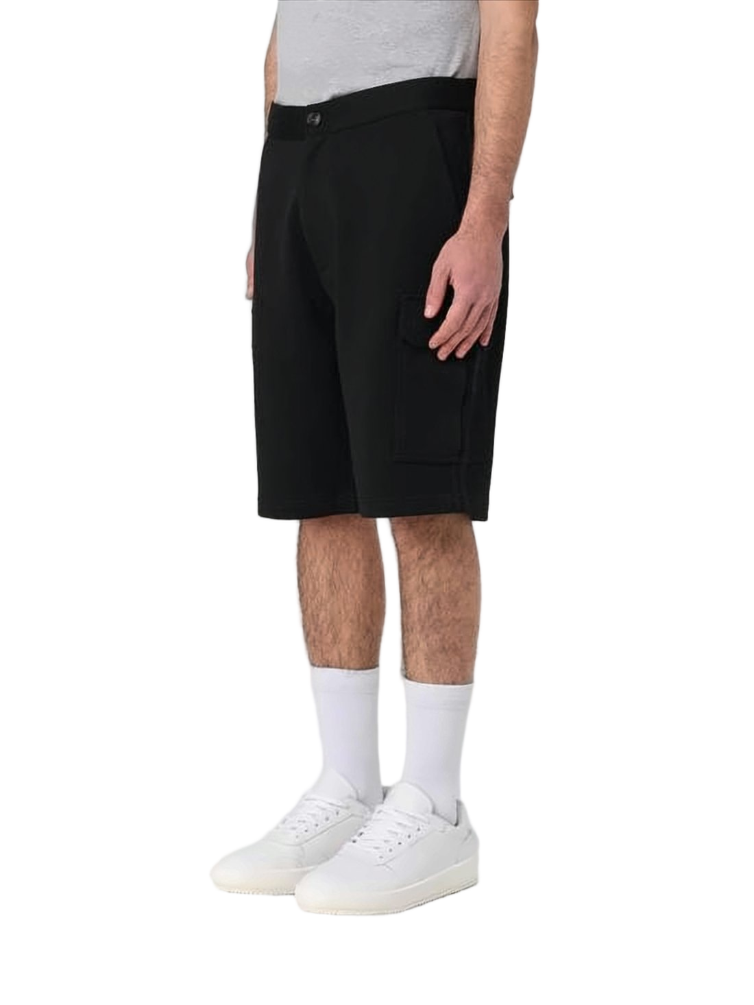 Tailored Black Shorts with Cargo Pockets