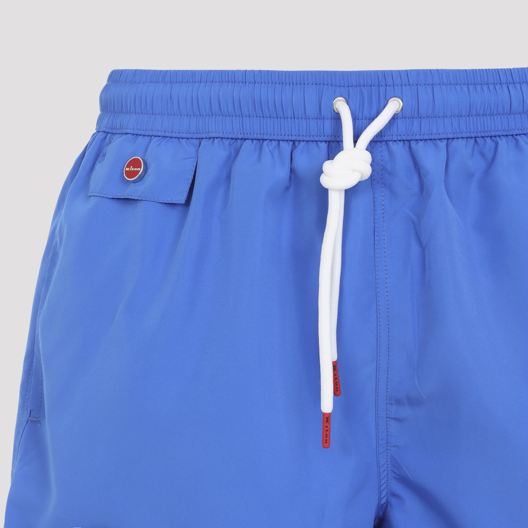 Sporty Blue Swim Shorts With Flap Pockets
