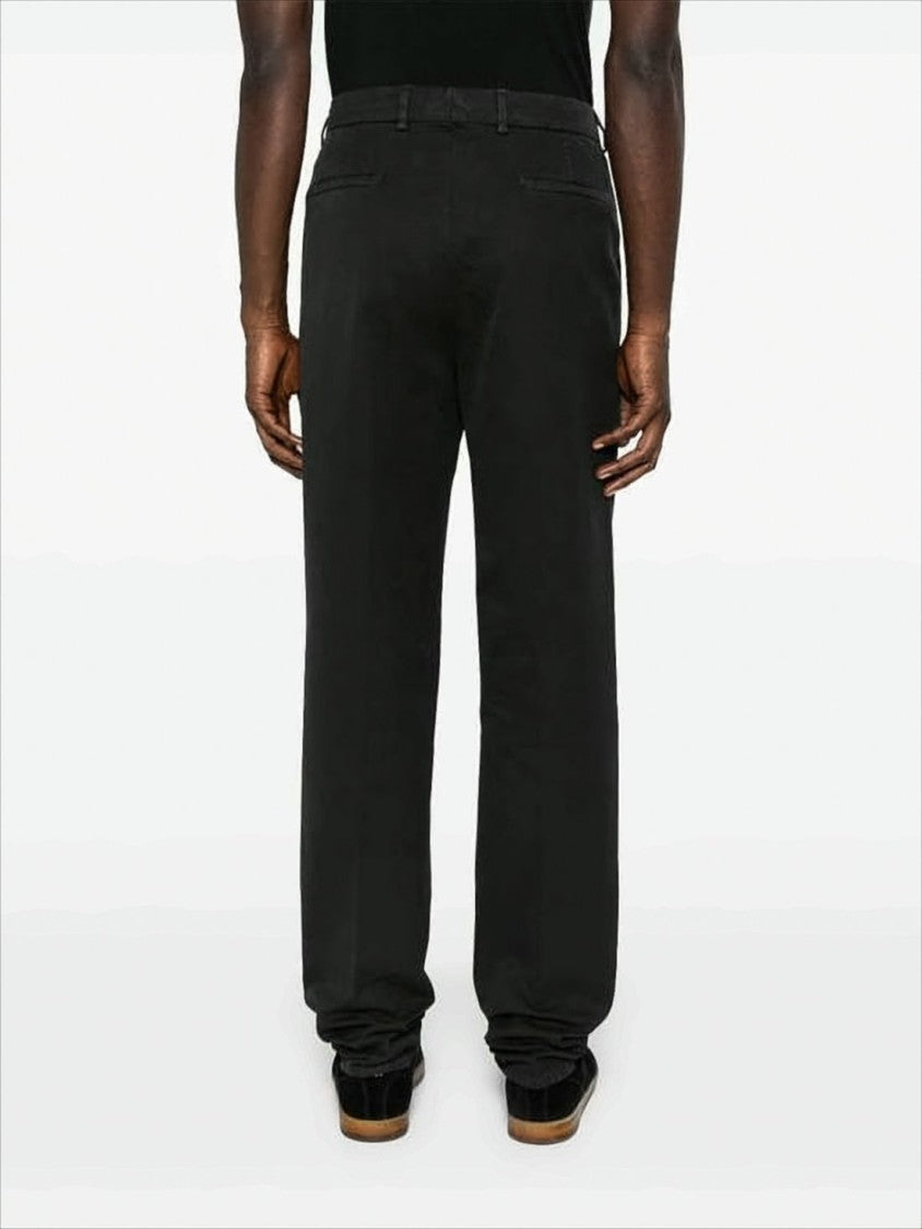 Straight Fit Tailored Cotton Pants