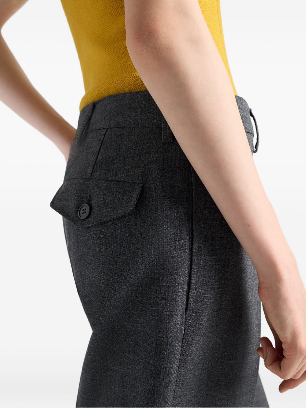 Tailored Straight-Leg Trousers With Mid-Rise Waist
