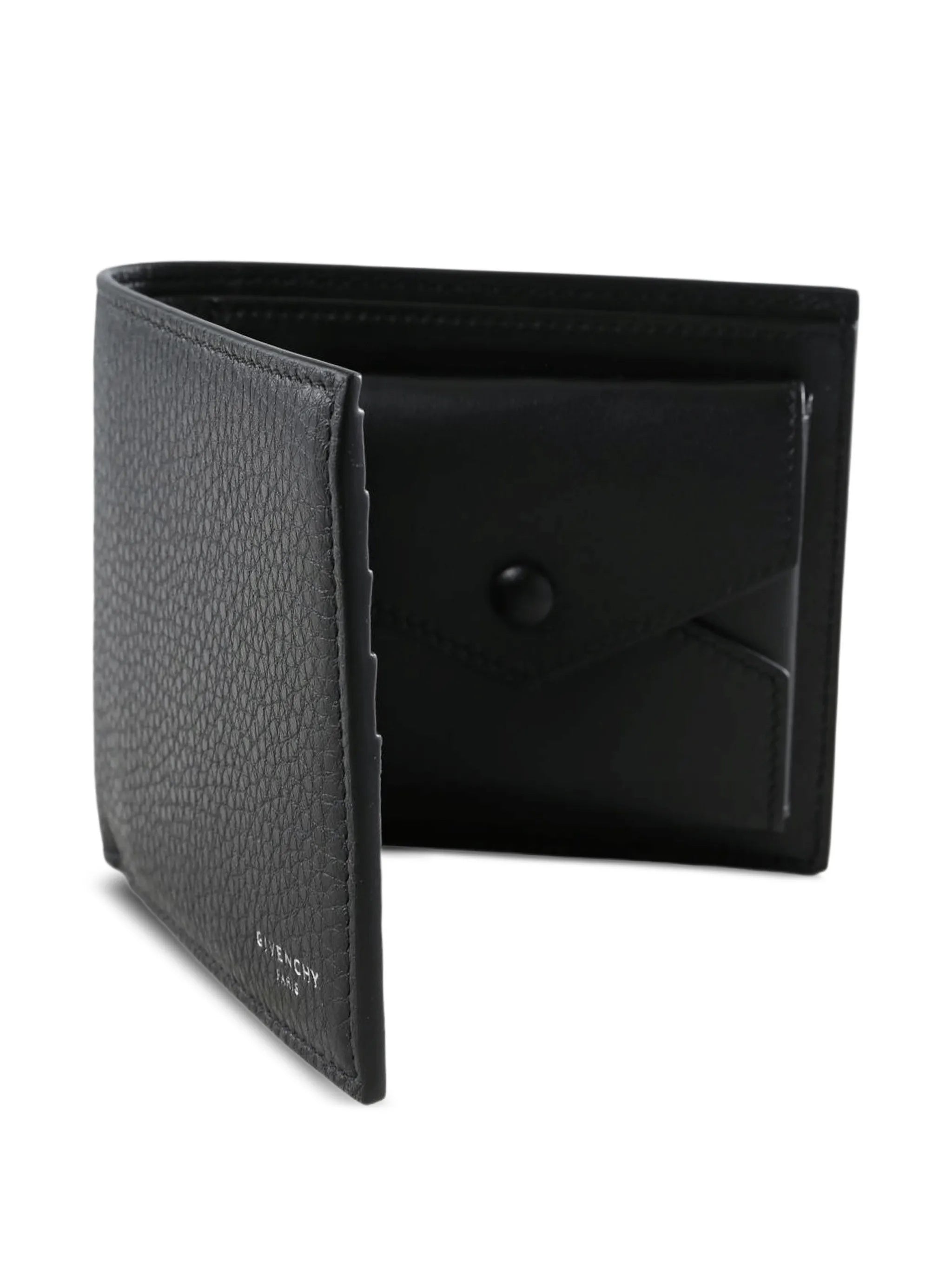 Textured Calf Leather Billfold Coin Wallet
