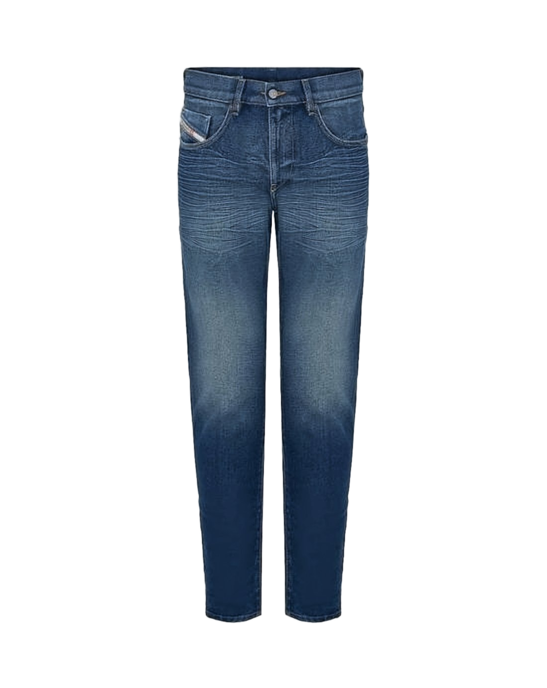 Tapered Denim Pants with Subtle Fading