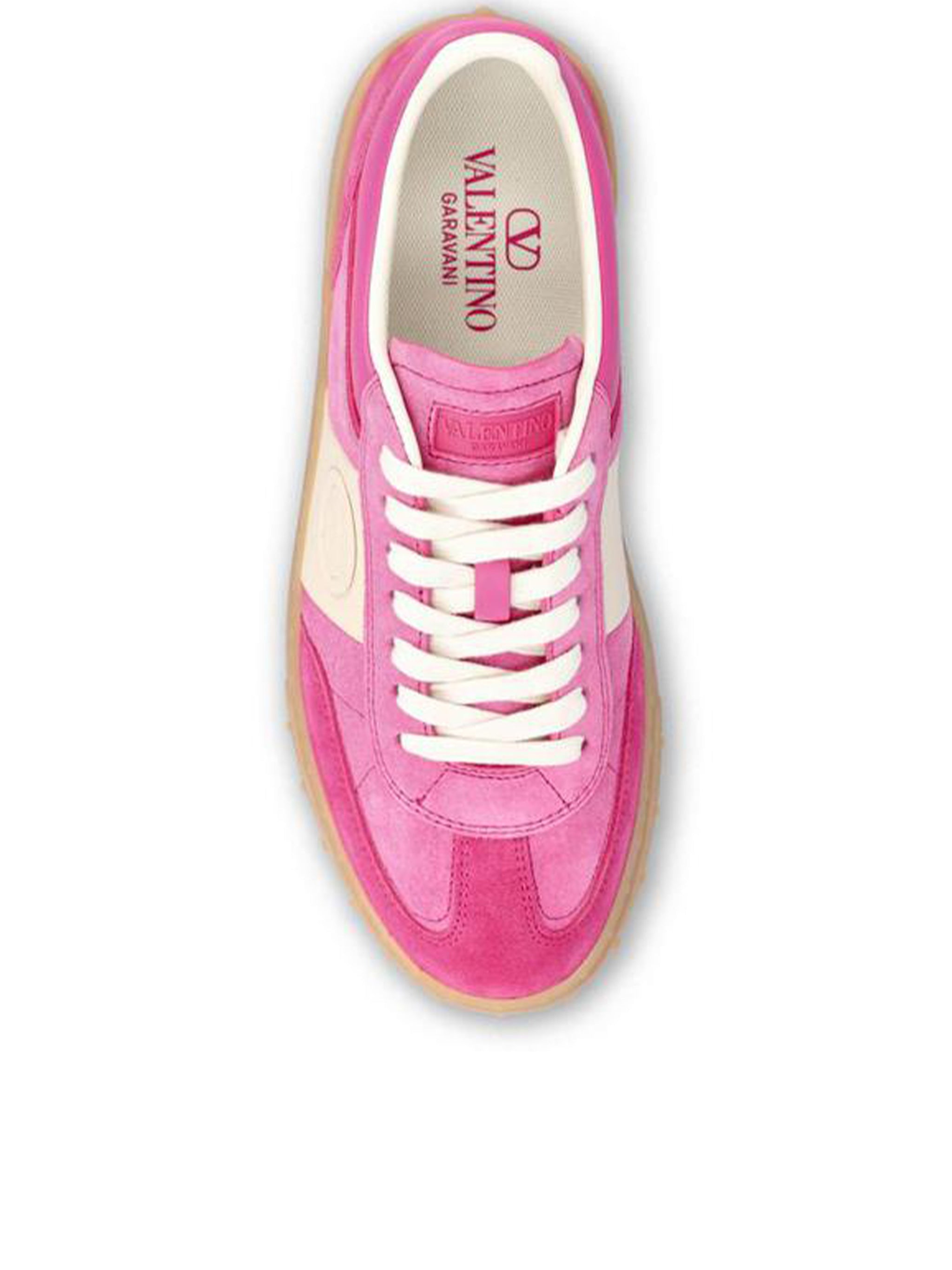 Pink Upvillage Suede Studded Low-Top Sneakers