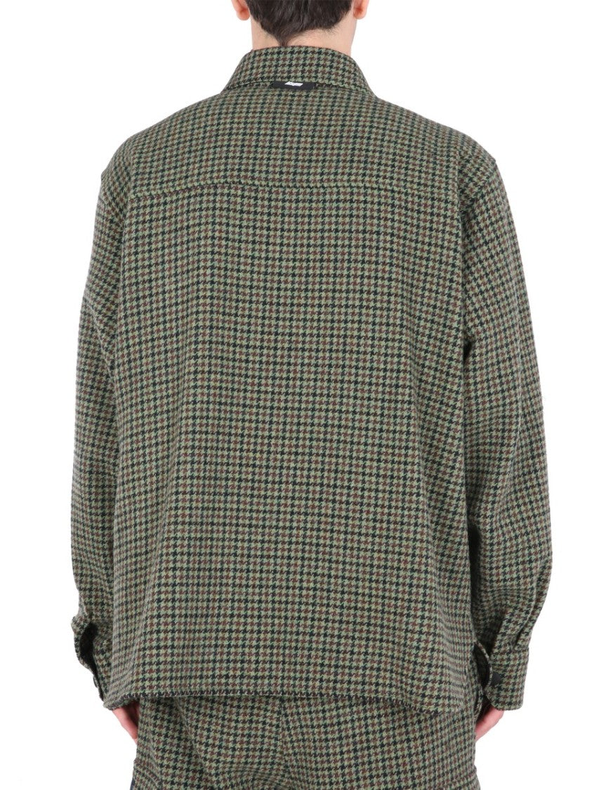 Checkered Wool Shirt With Classic Collar
