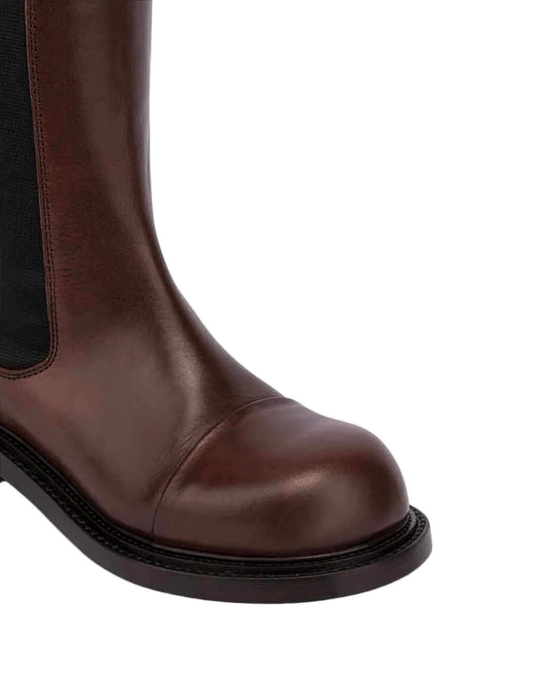 Calf Leather Boots with Elastic Side Panels