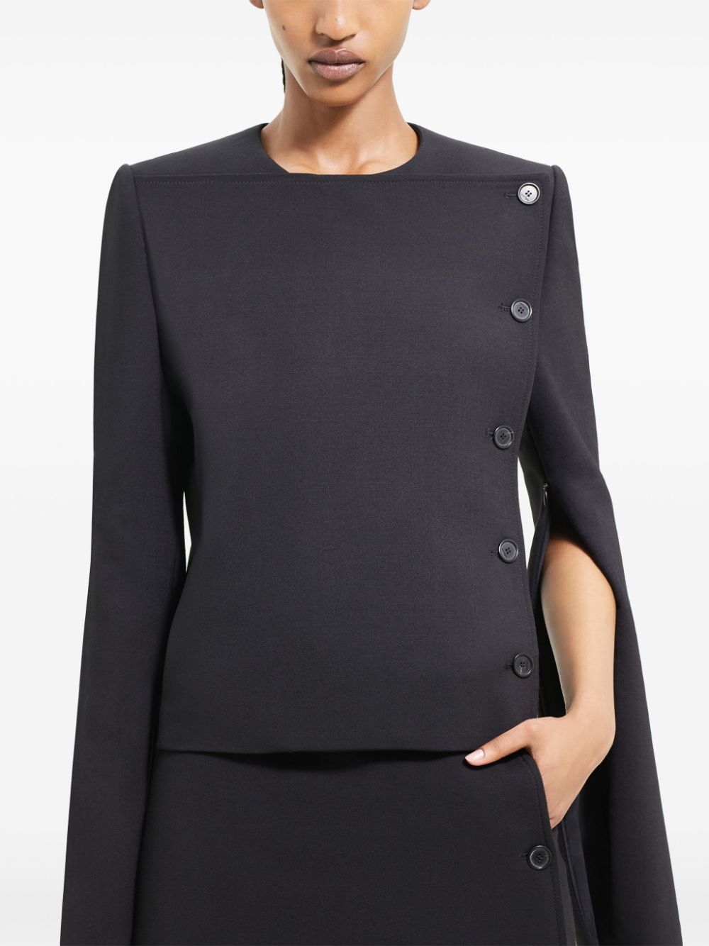 Crew Neck Tailored Jacket