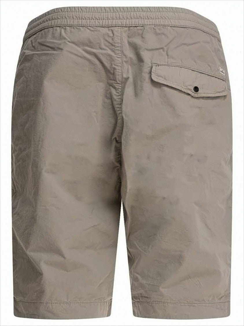 Relaxed Fit Cotton Shorts with Button Closure