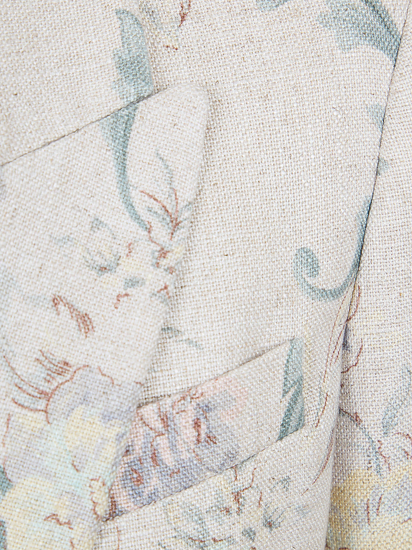 Tailored Floral Jacket with Single-Button Closure