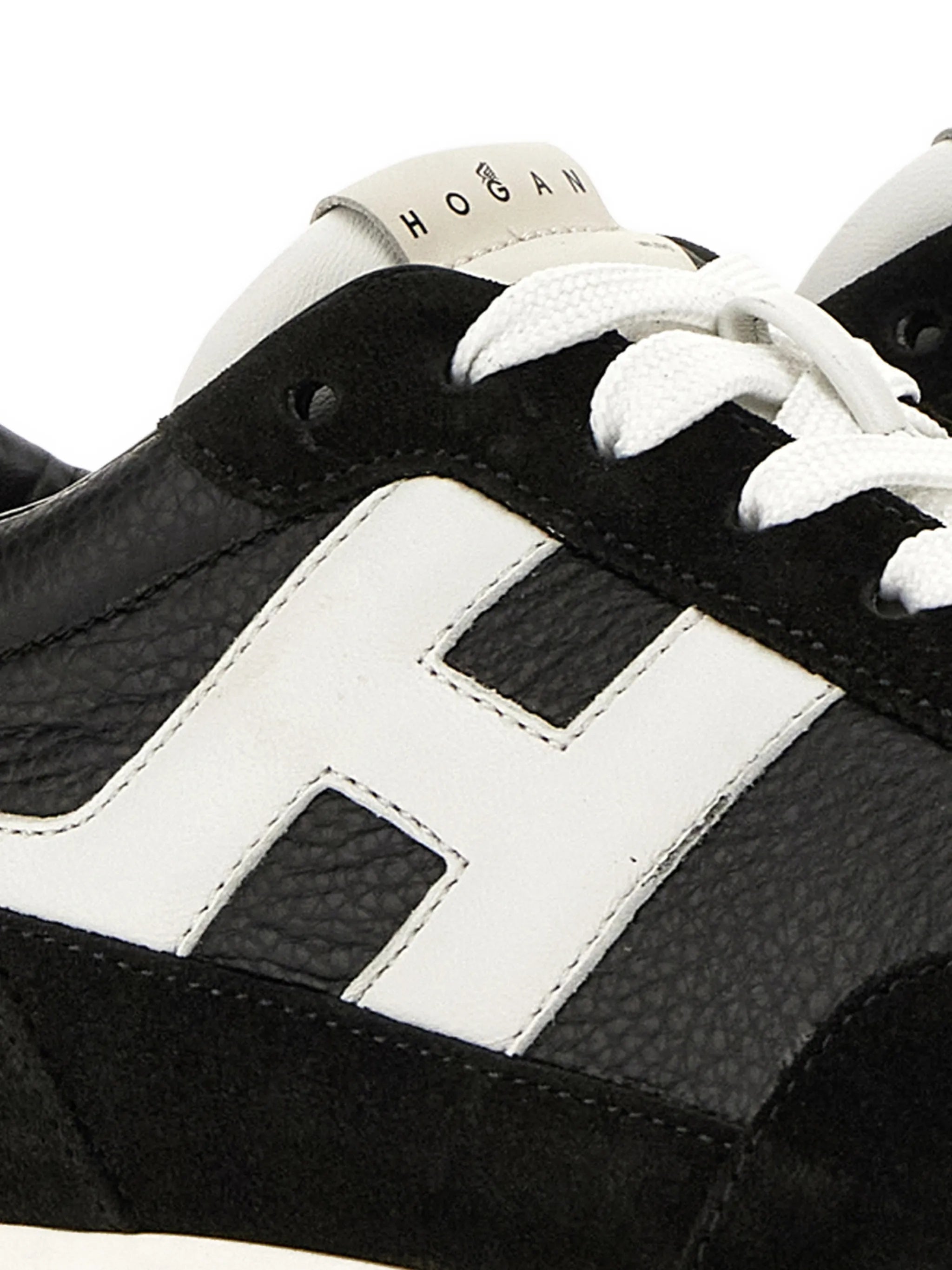 Black Low-Top White Accent Logo Sneakers