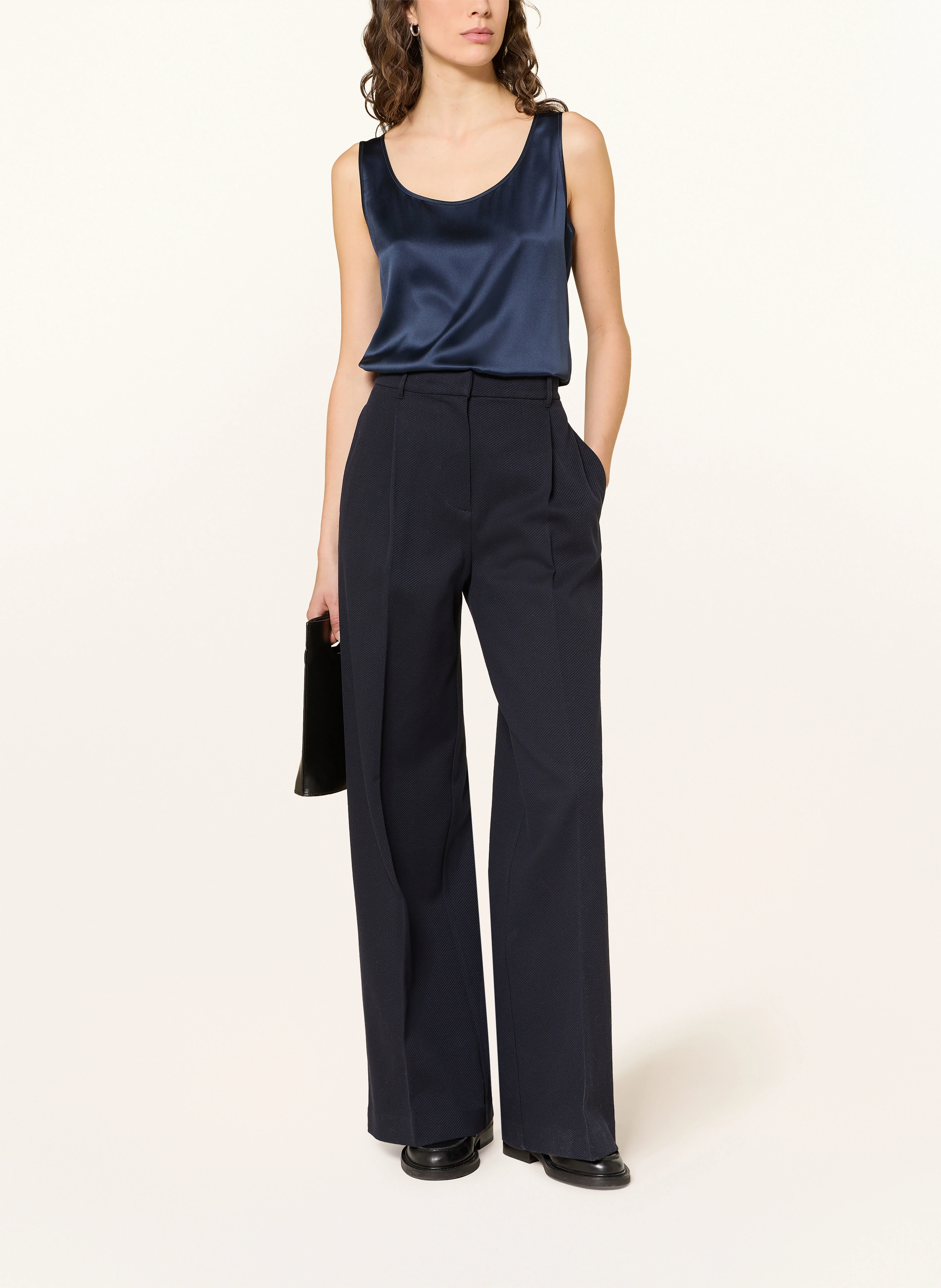 Satin Tank Top with Deep Scoop Neckline