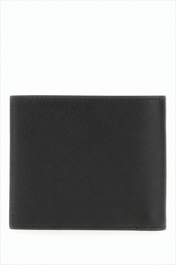 Textured Lambskin Bifold Wallet with Signature Detail