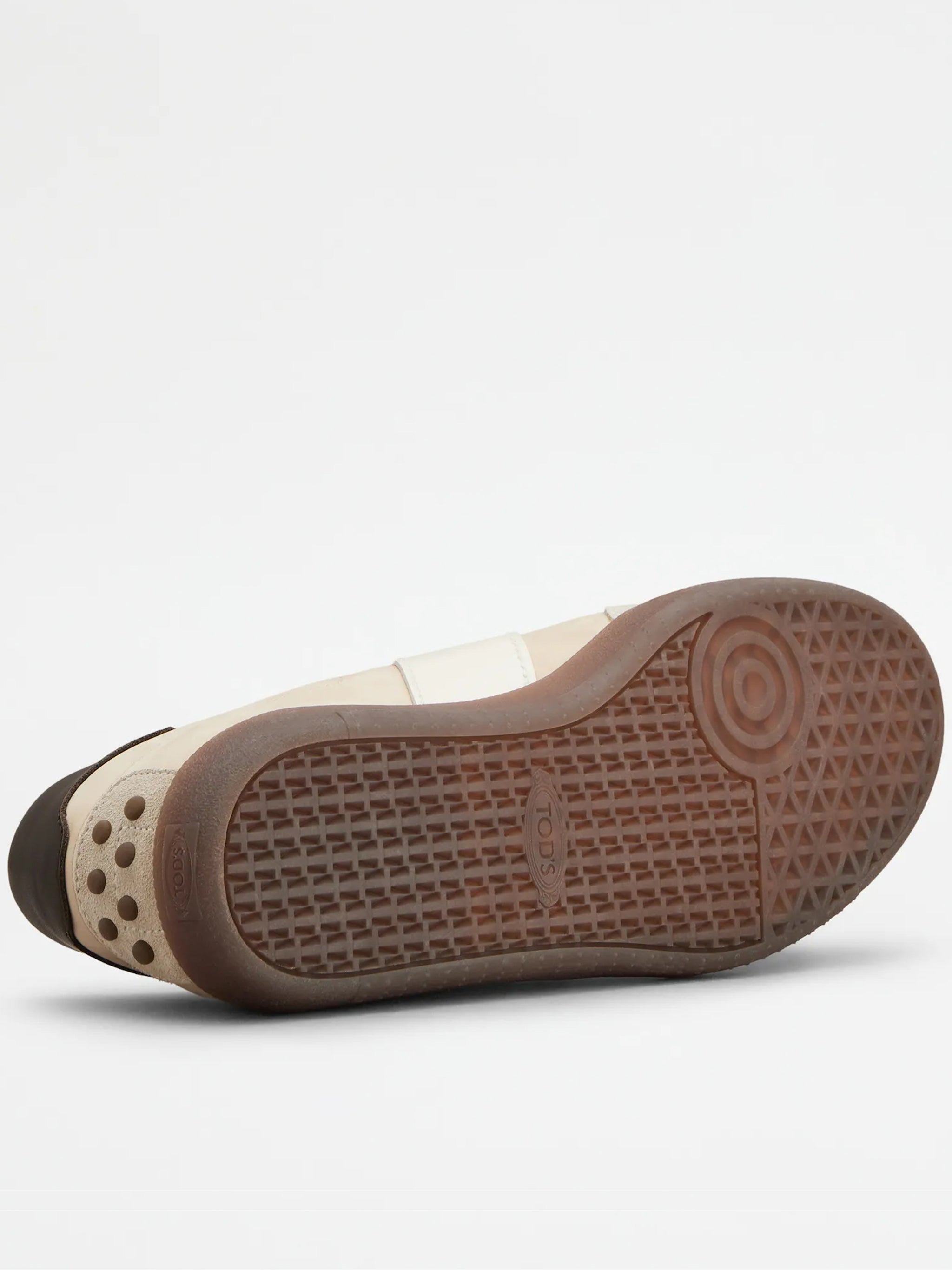 Beige Calzature Low-Top Leather Sneakers