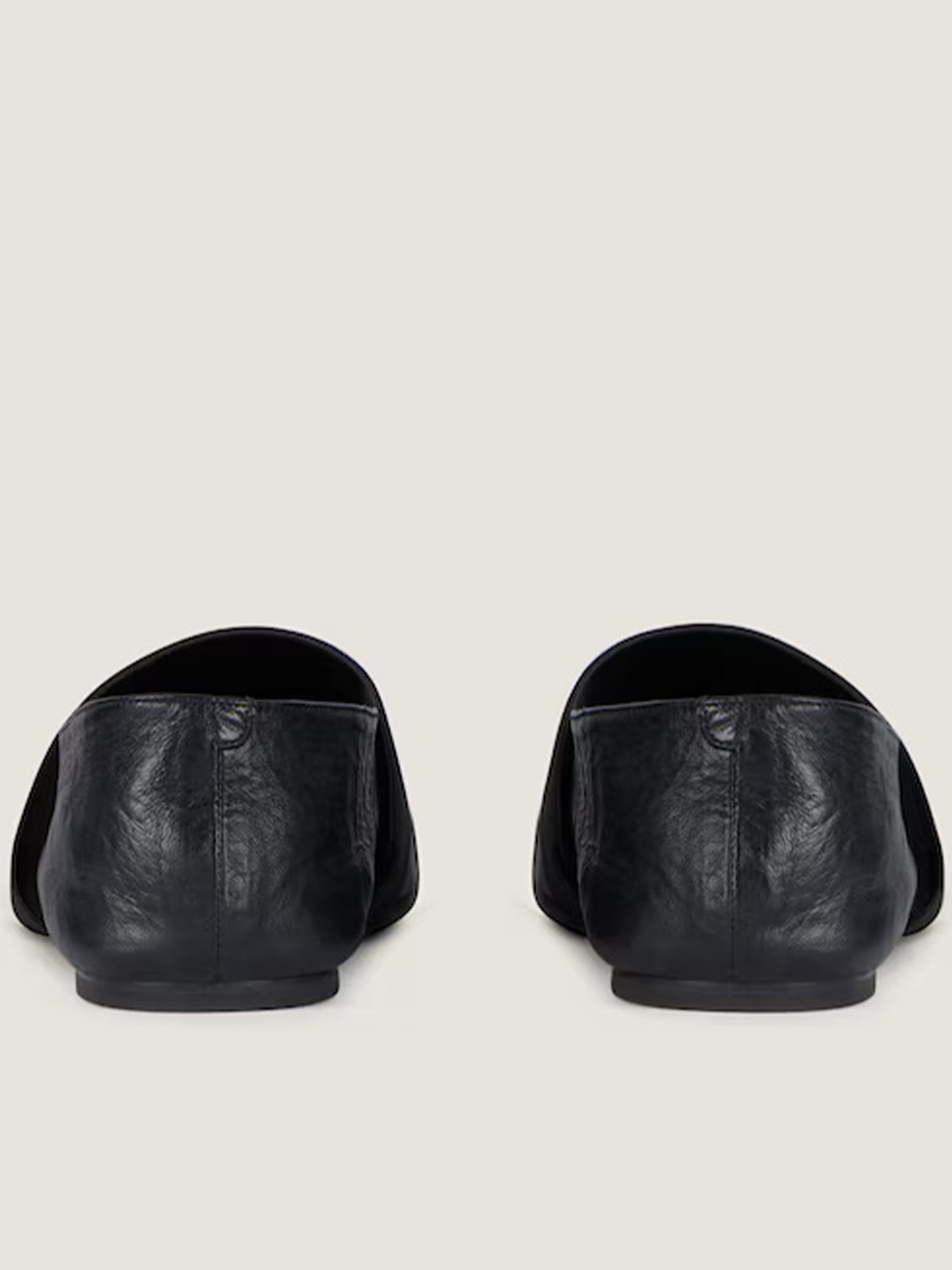 Ballerina Pointed Toe Black Lambskin Flats