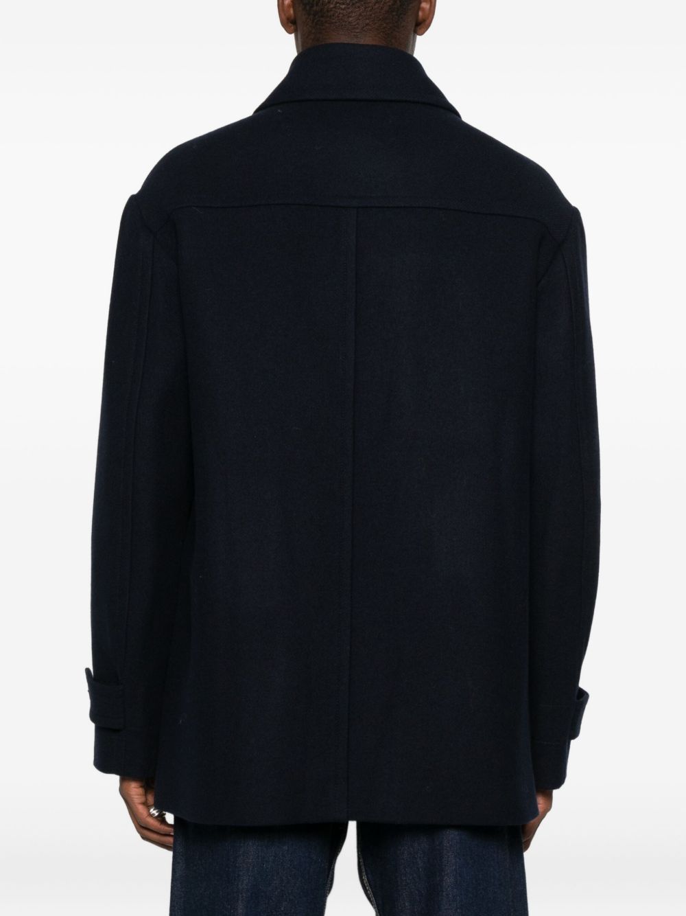 Button-Down Minimalistic Coat with Patch Pockets