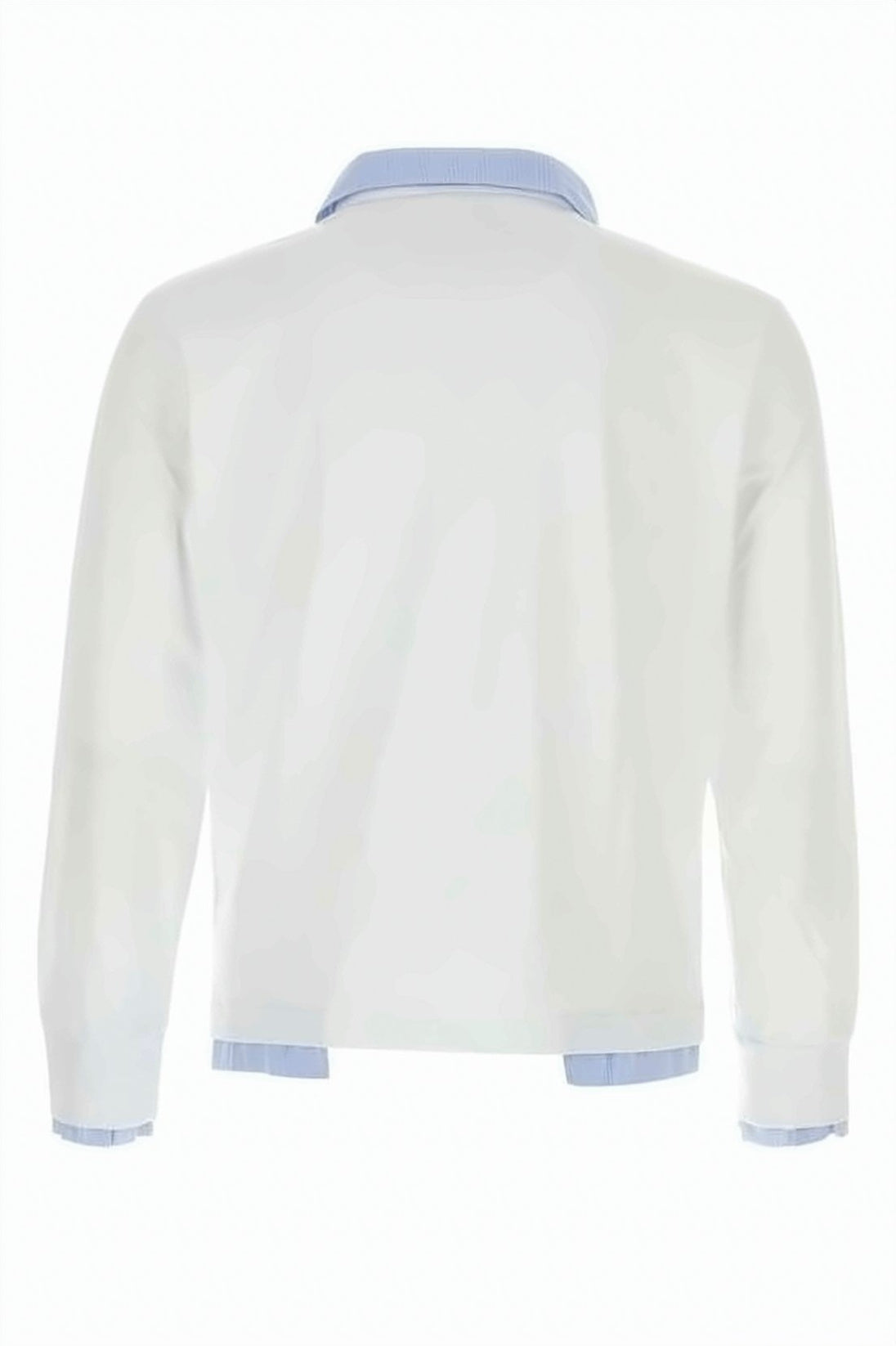 Contrasting Collar Long-Sleeve Polo Top by Gimaguas