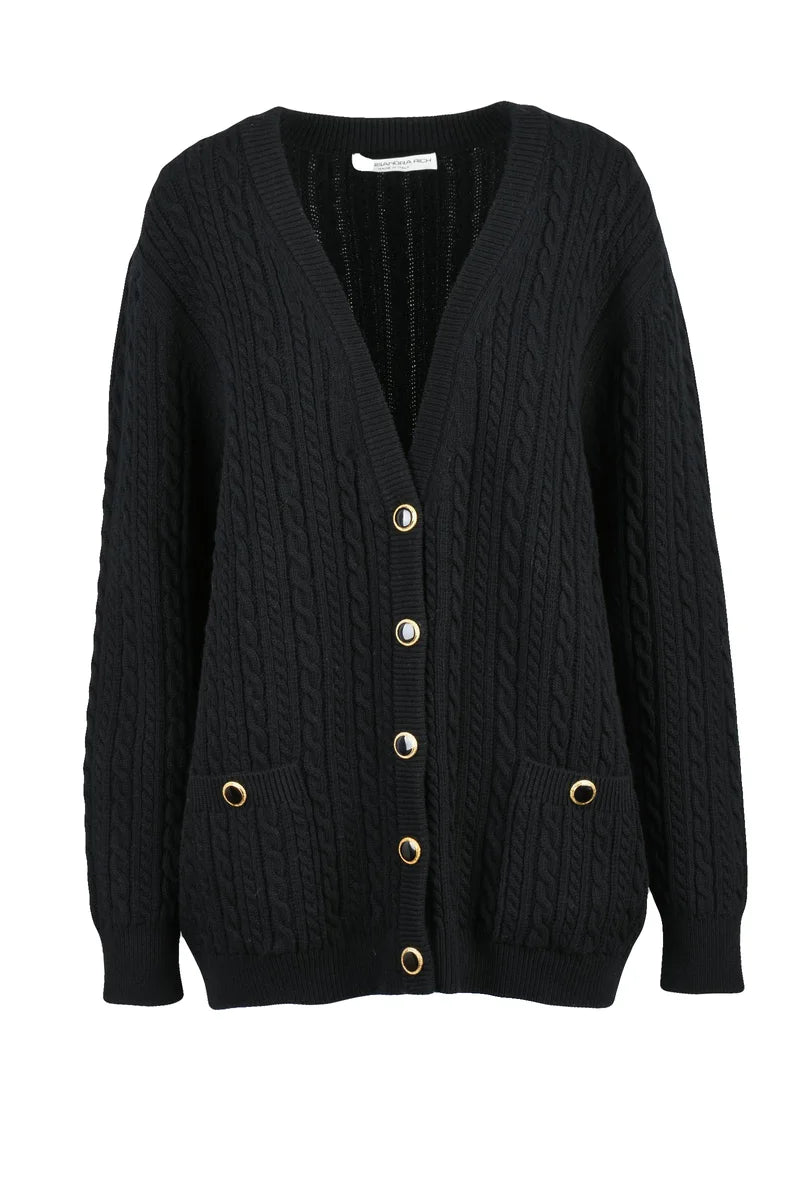 Wool Cardigan - Black