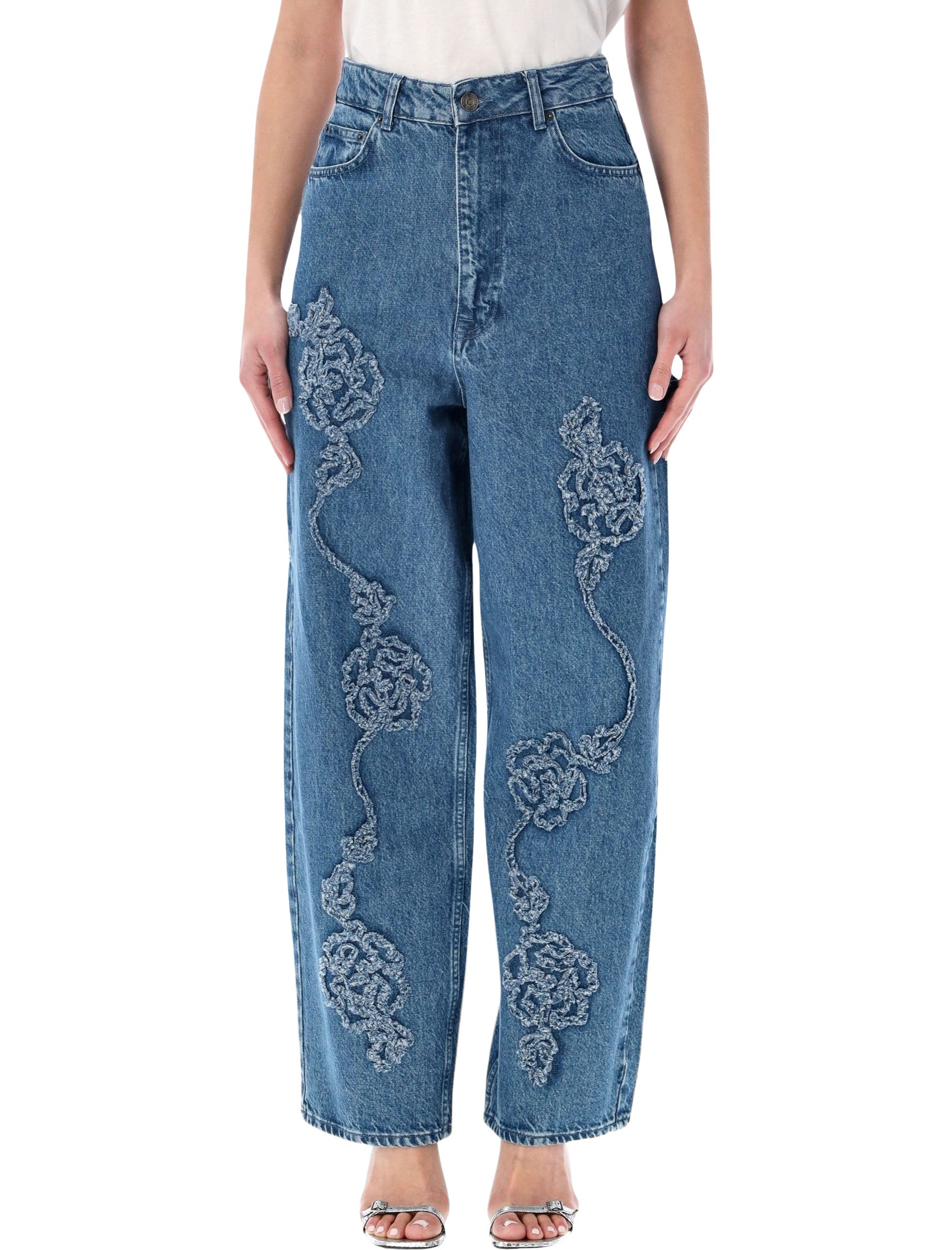 Floral Denim Boyfriend Jeans