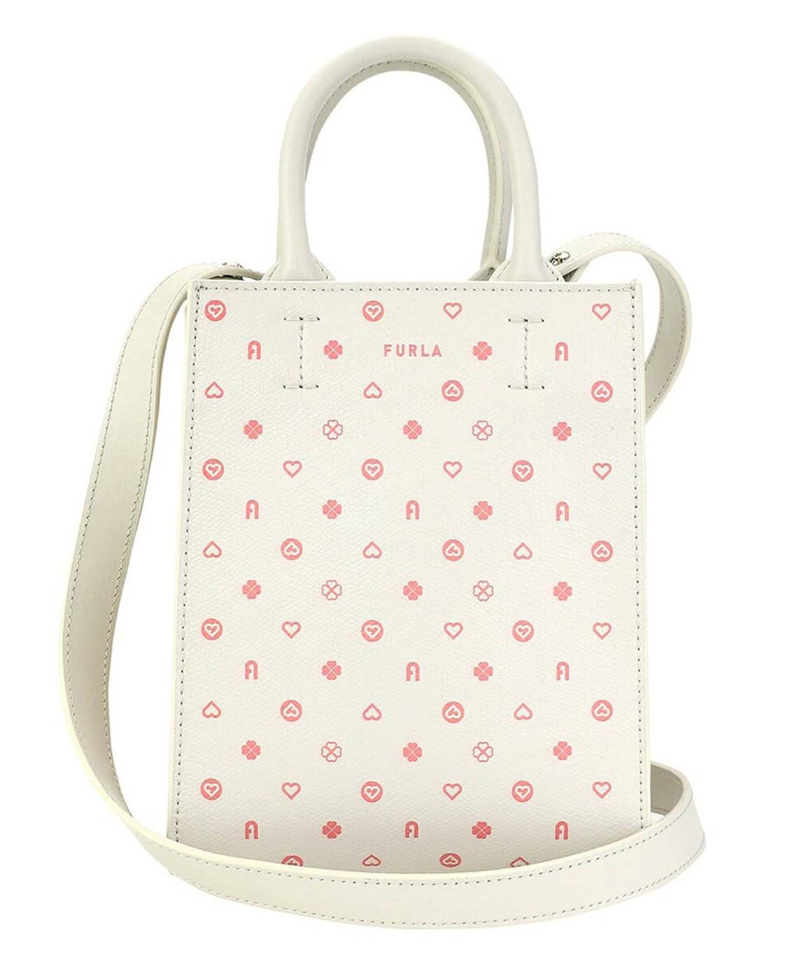 Structured Heart and Dot Pattern Furla Bag