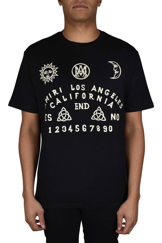 Black Cotton T-Shirt With Moon