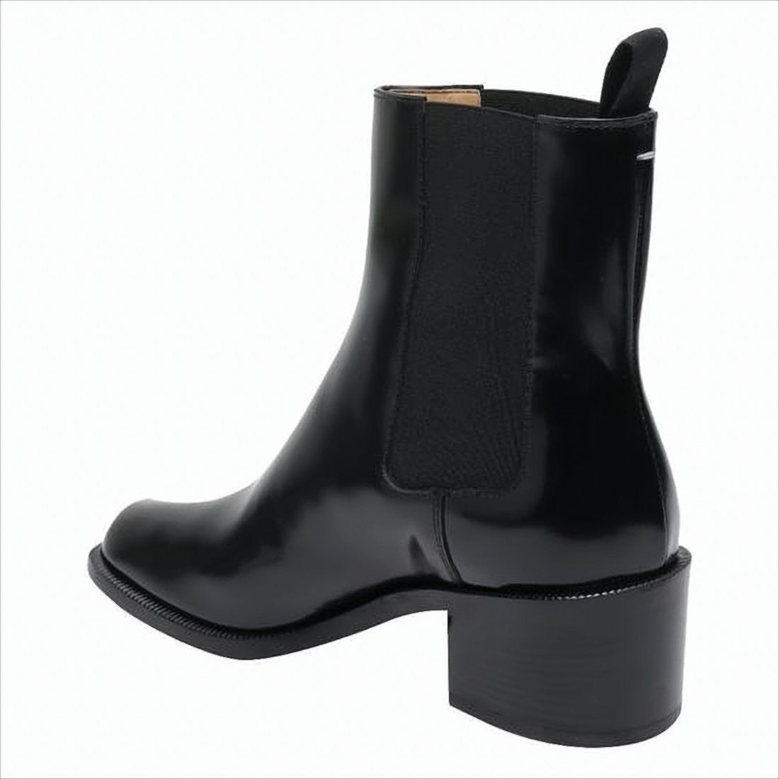 Glossy Black Ankle Boots