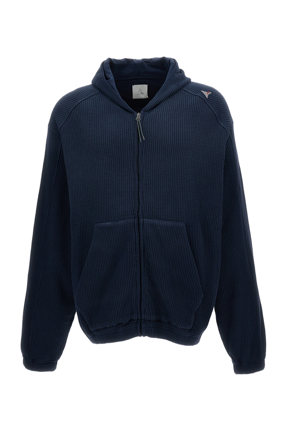 Blue Cotton Waffle Hoodie