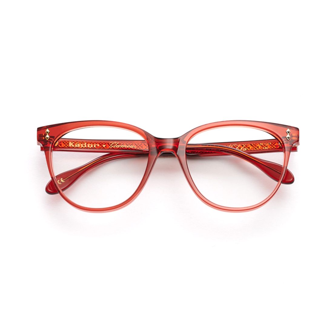 Nikla Glamour Translucent Red Cat-Eye Frame Eyeglasses