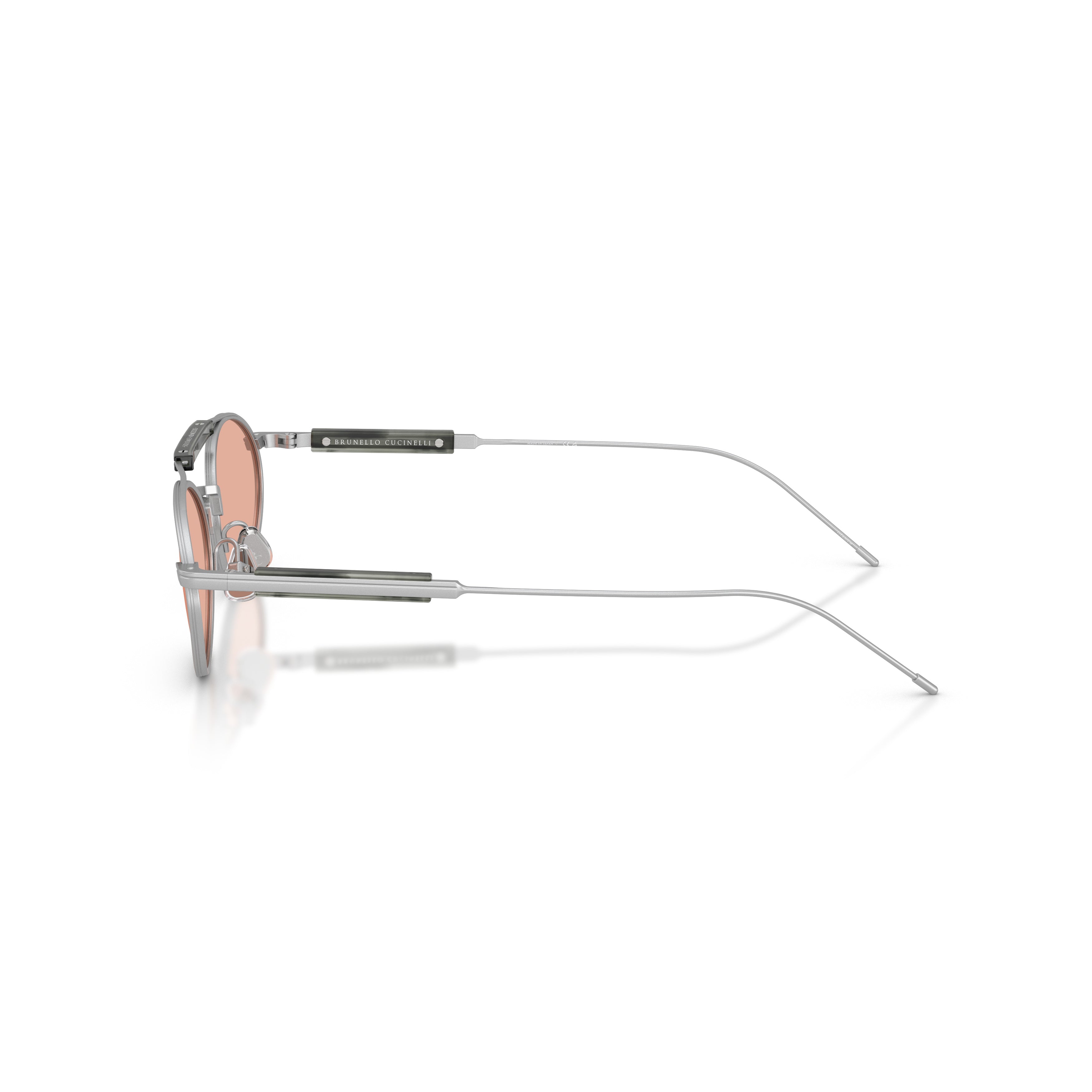 0bc2013st Oval Titanium Frame Sunglasses with Pink Tinted Lenses