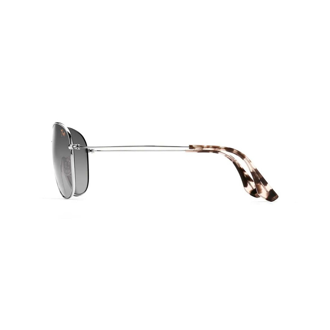 Cliff House Titanium Aviator Sunglasses with Gradient Grey Lenses