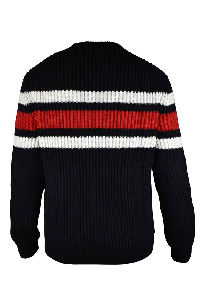 Black Cashmere Sweater With Horizontal Logo