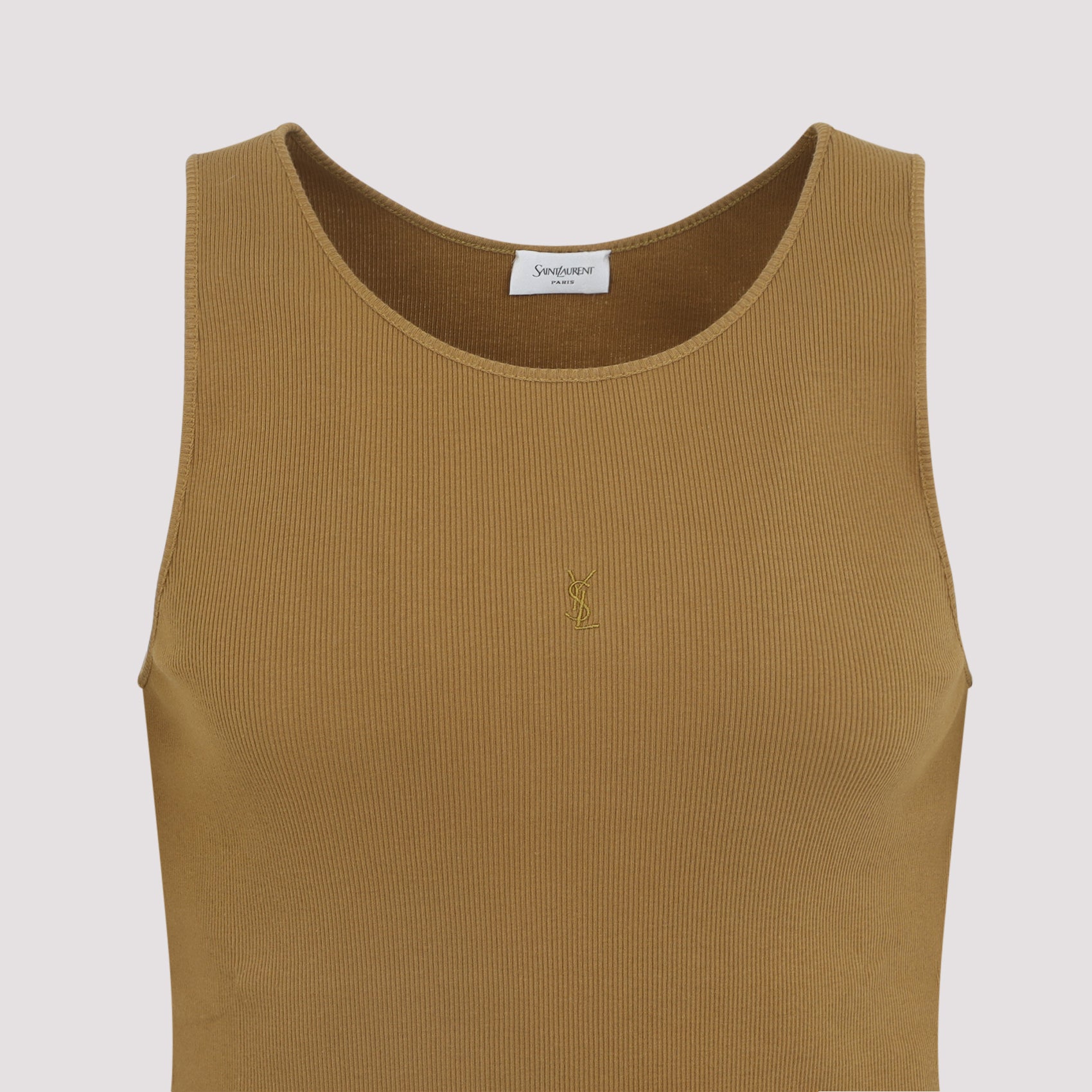 Brown Cotton Tank Top