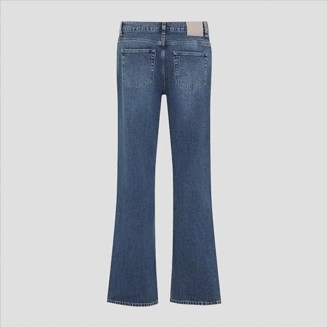 Classic Blue Denim Pants with Flared Leg