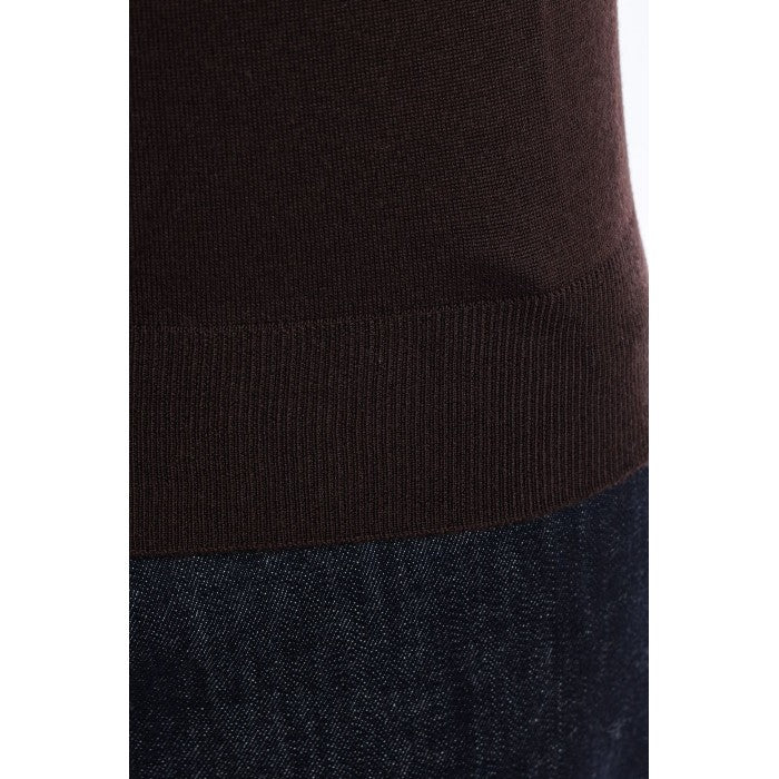 Classic Crew Neck Sweater In Rich Chocolate Tone
