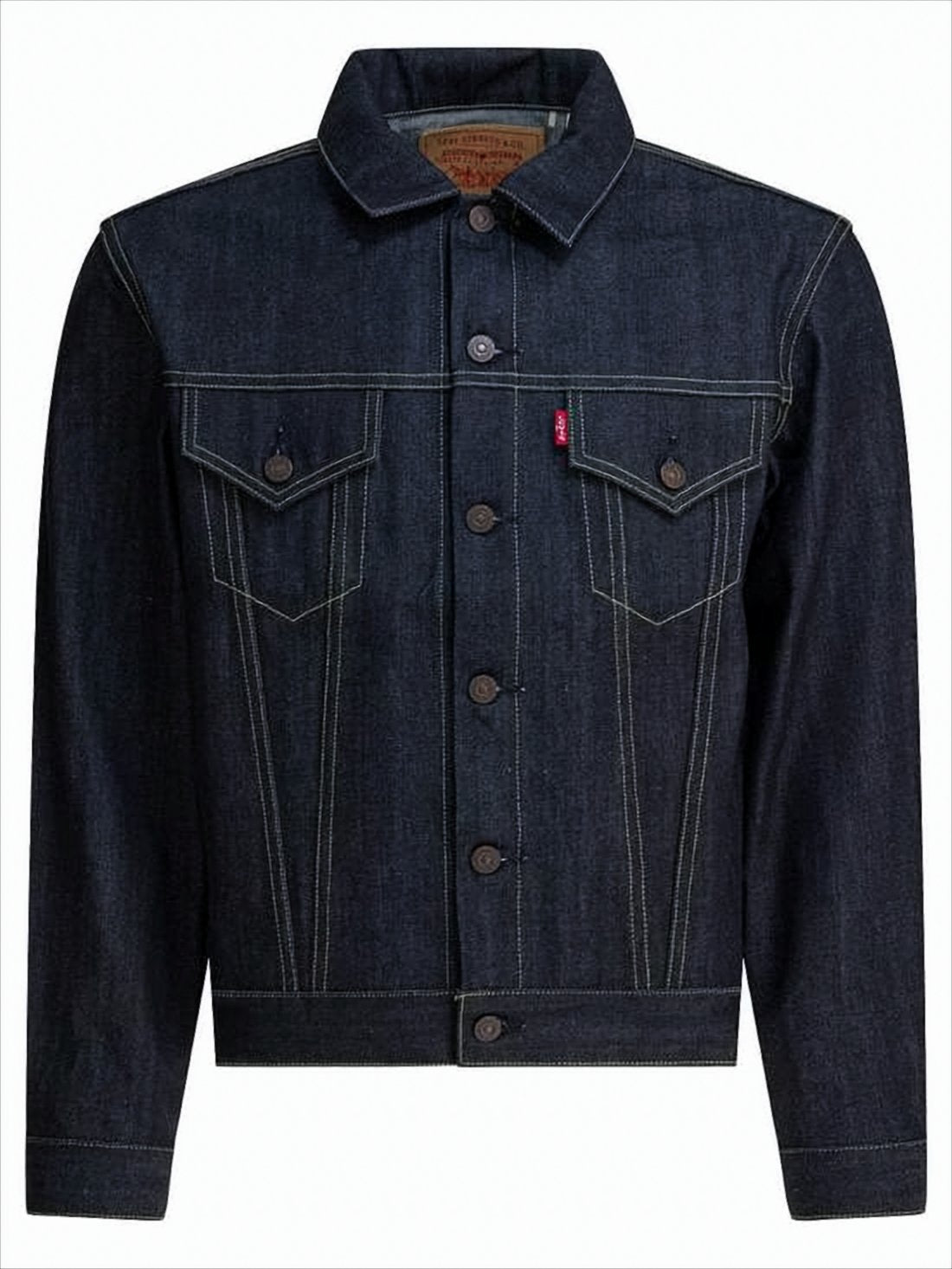 Structured Indigo Denim Jacket with Button-Up Front