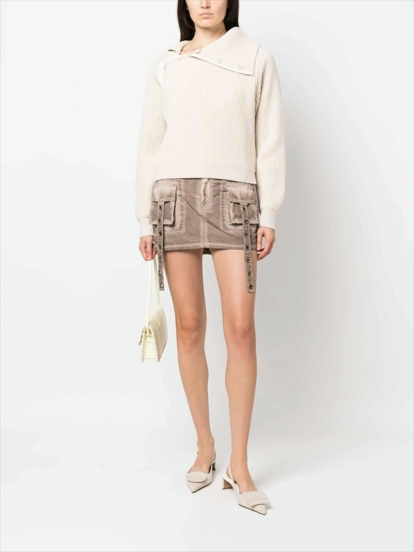 Mock Neck Ribbed Knit Sweater
