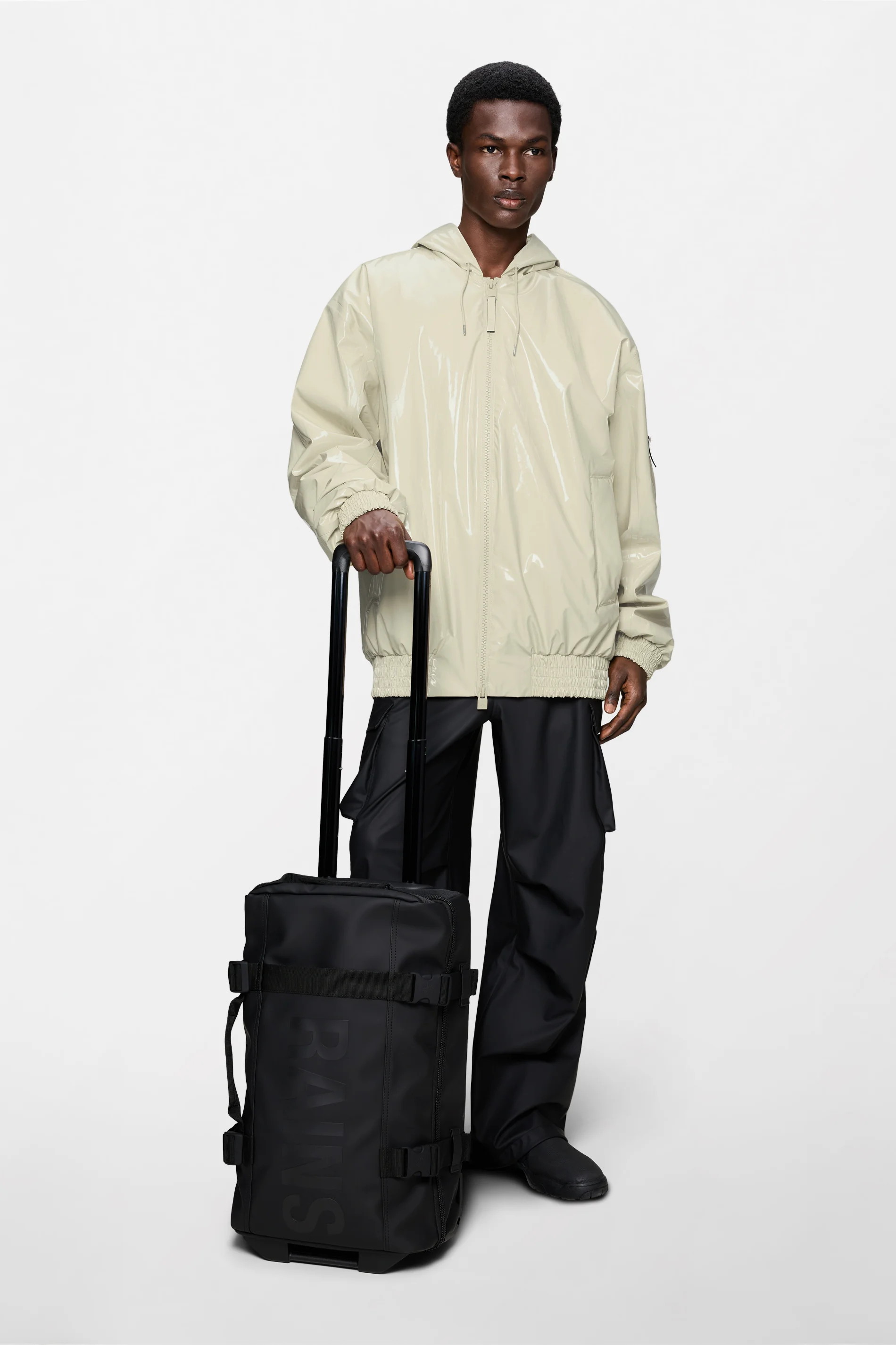 Black Texel Cabin Bag Trolley Suitcase