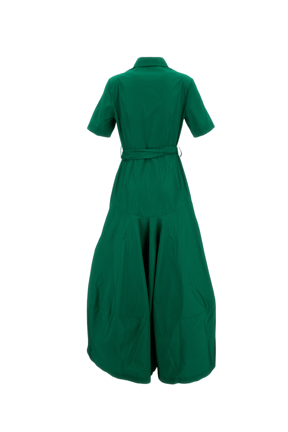 Short-Sleeve Midi Dress with Matching Waist Sash