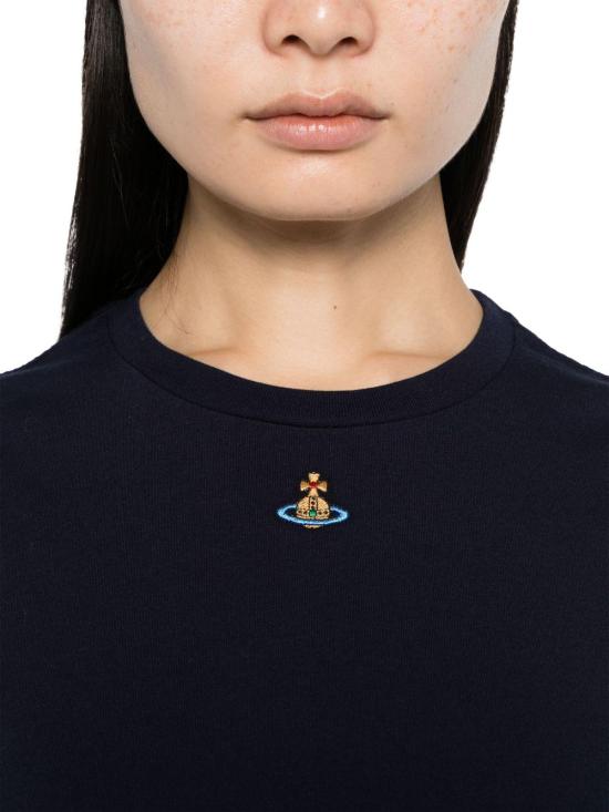 Fitted Black Cotton T-Shirt with Emblem Detail