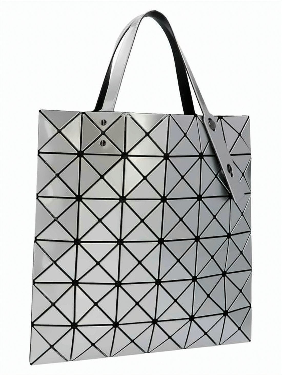 Geometryczna torba typu tote z odblaskowym wykończeniem