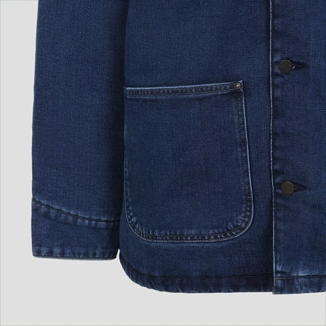 Classic Denim Coat With Corduroy Collar