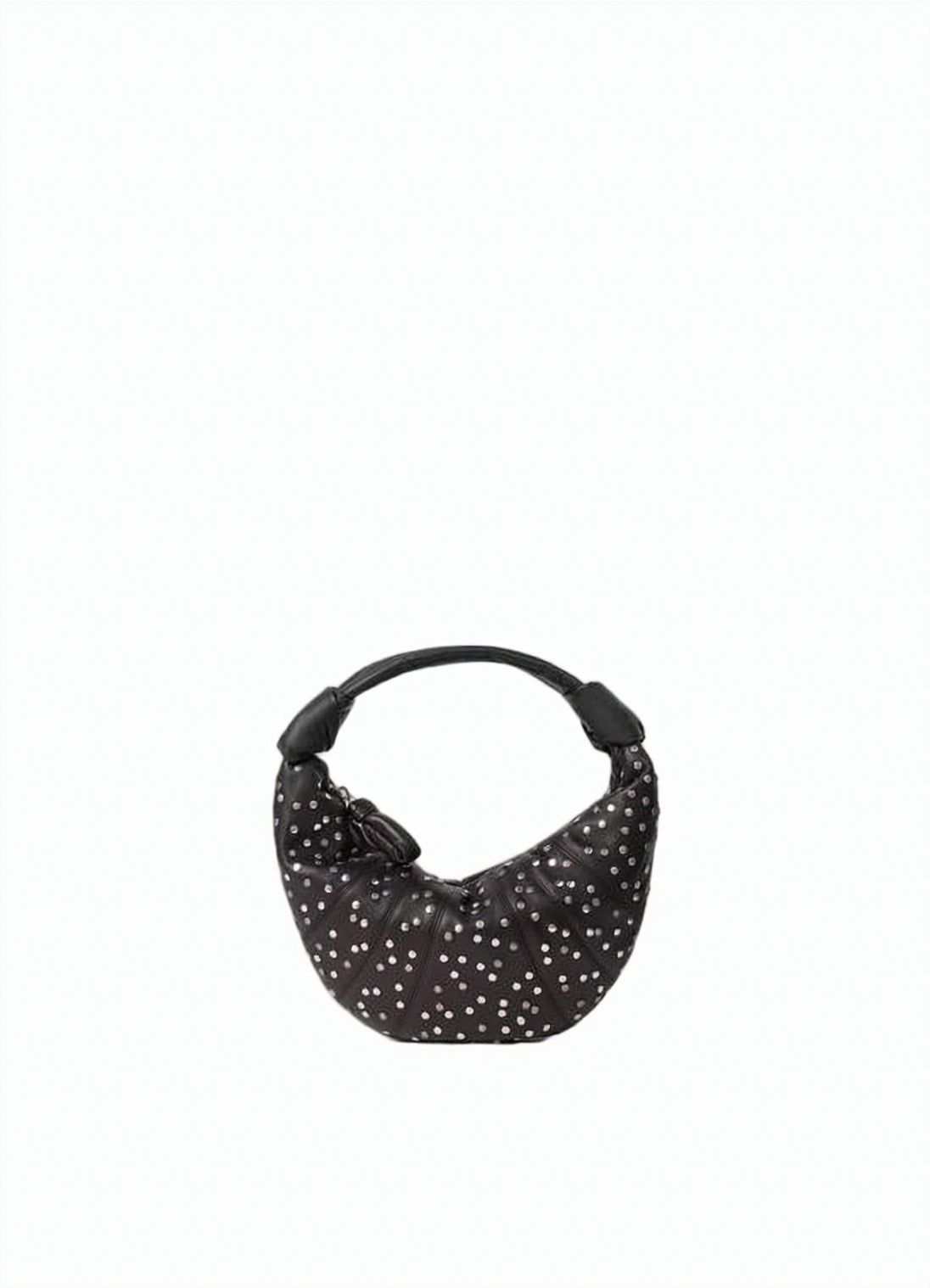 Studded Dot Mini Crescent Bag with Padded Handle