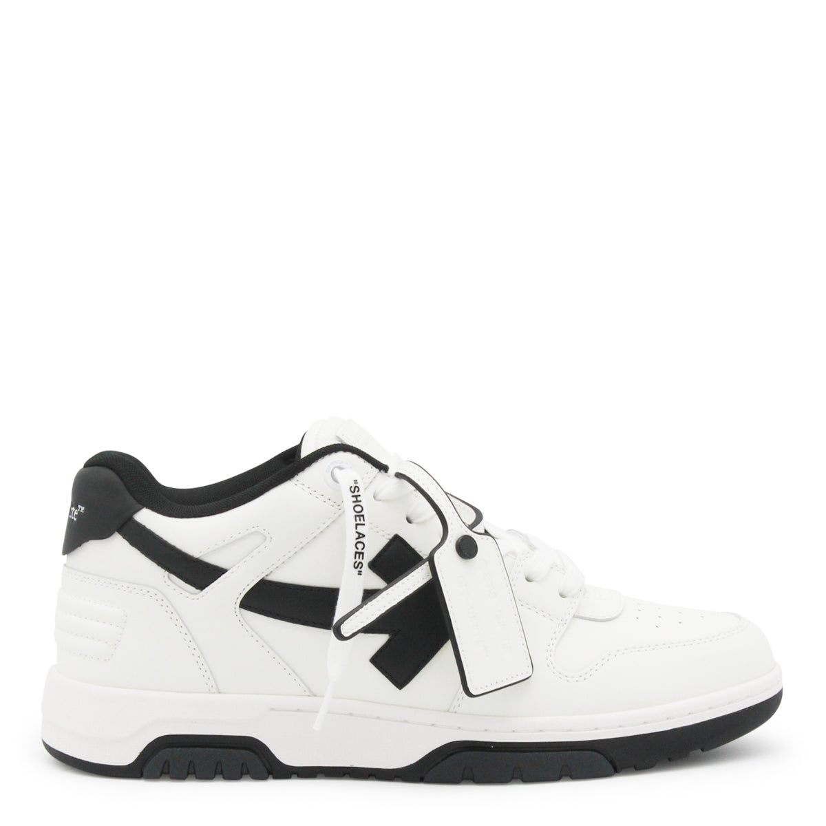 White Round Toe Leather Sneakers