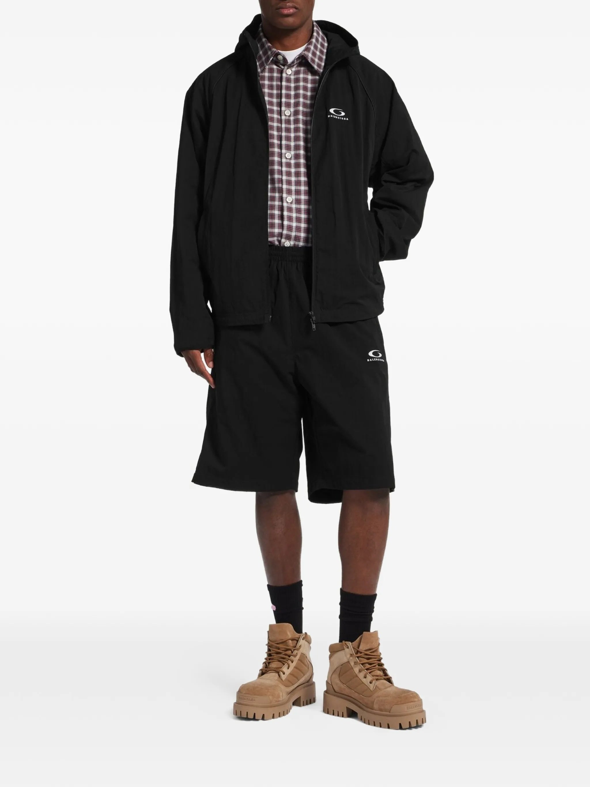 Black Technical Minimalist Full-Zip Jacket