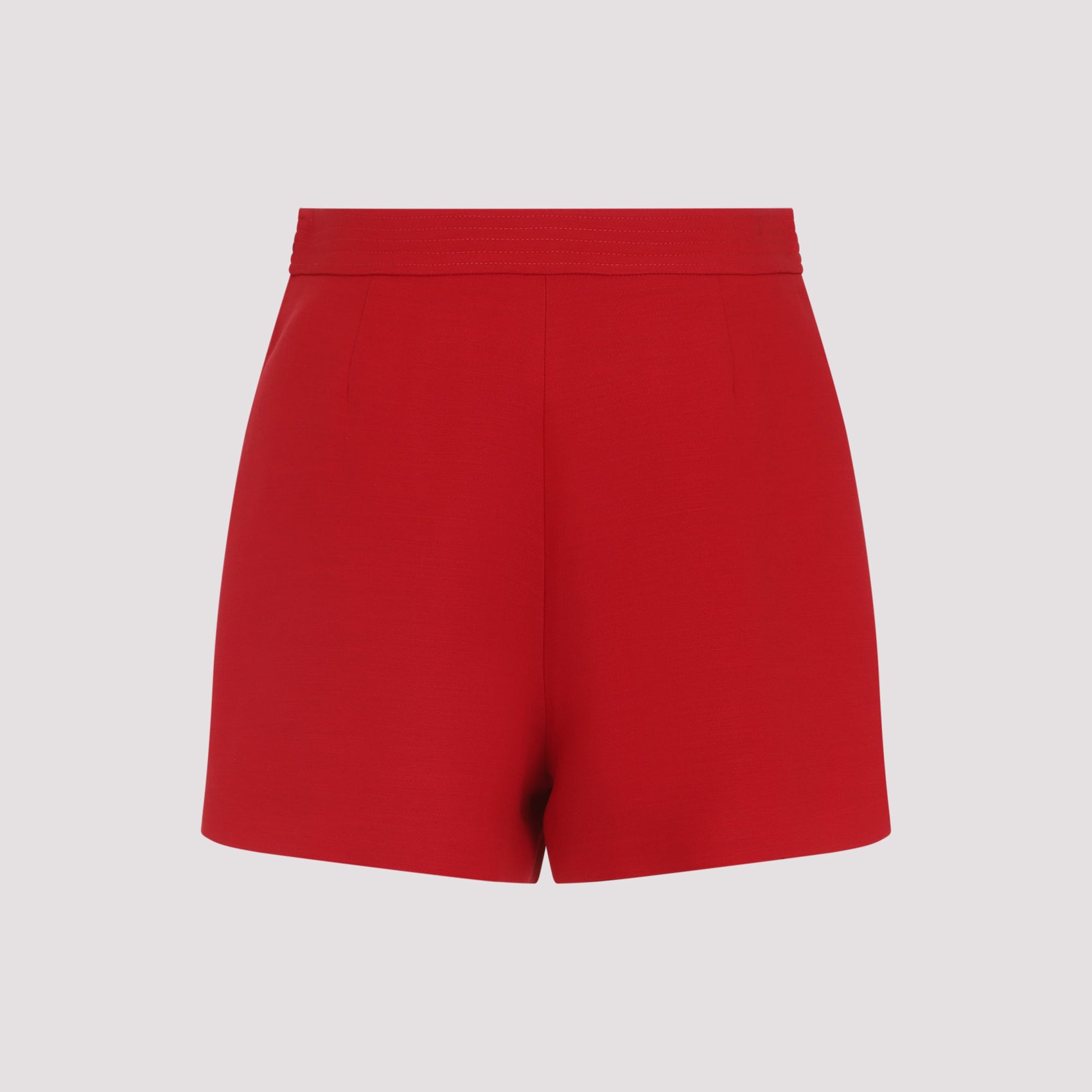 High-Waist Bermuda Shorts with Gold V-Detail