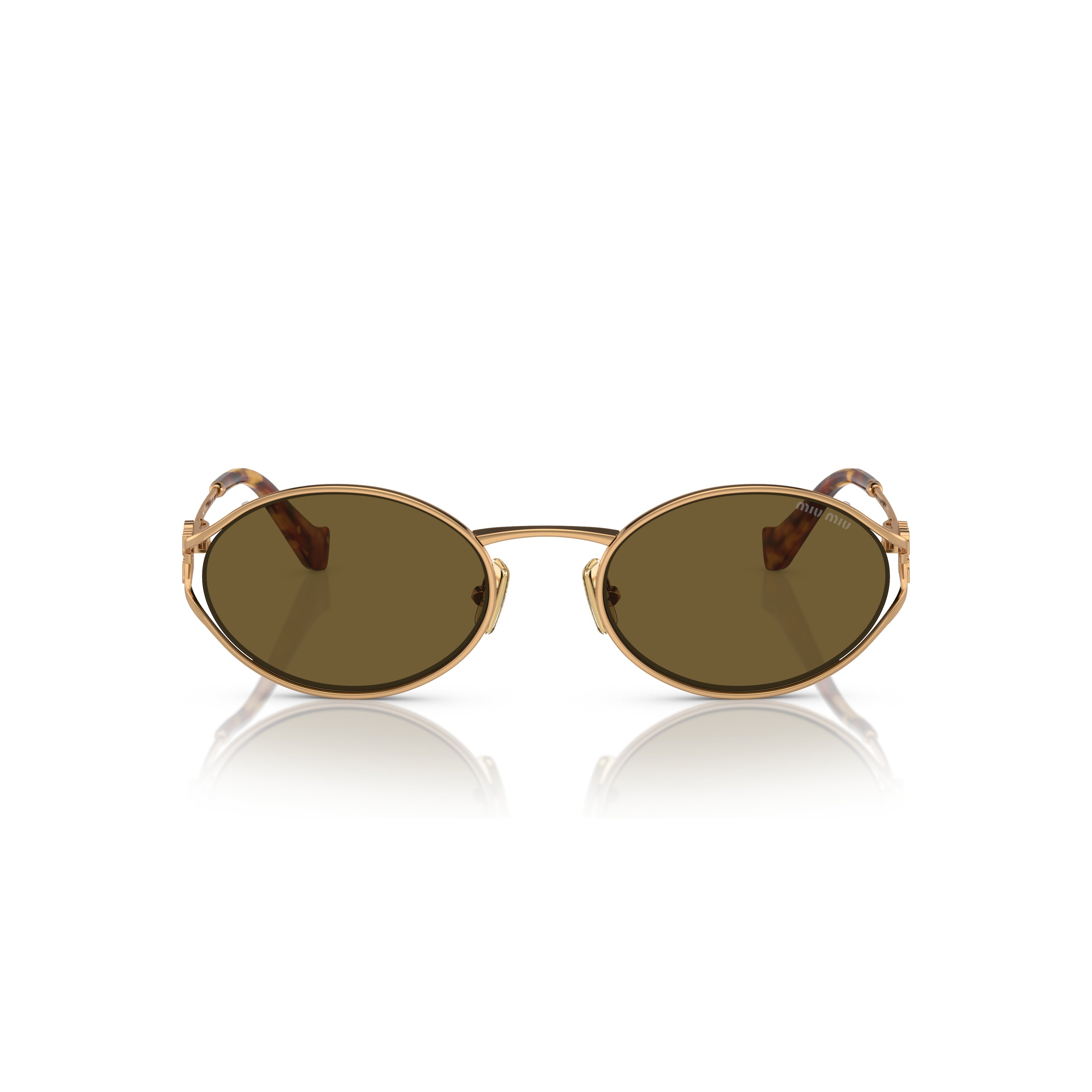 0Mu 52Ys Gold Metal Frame Sunglasses