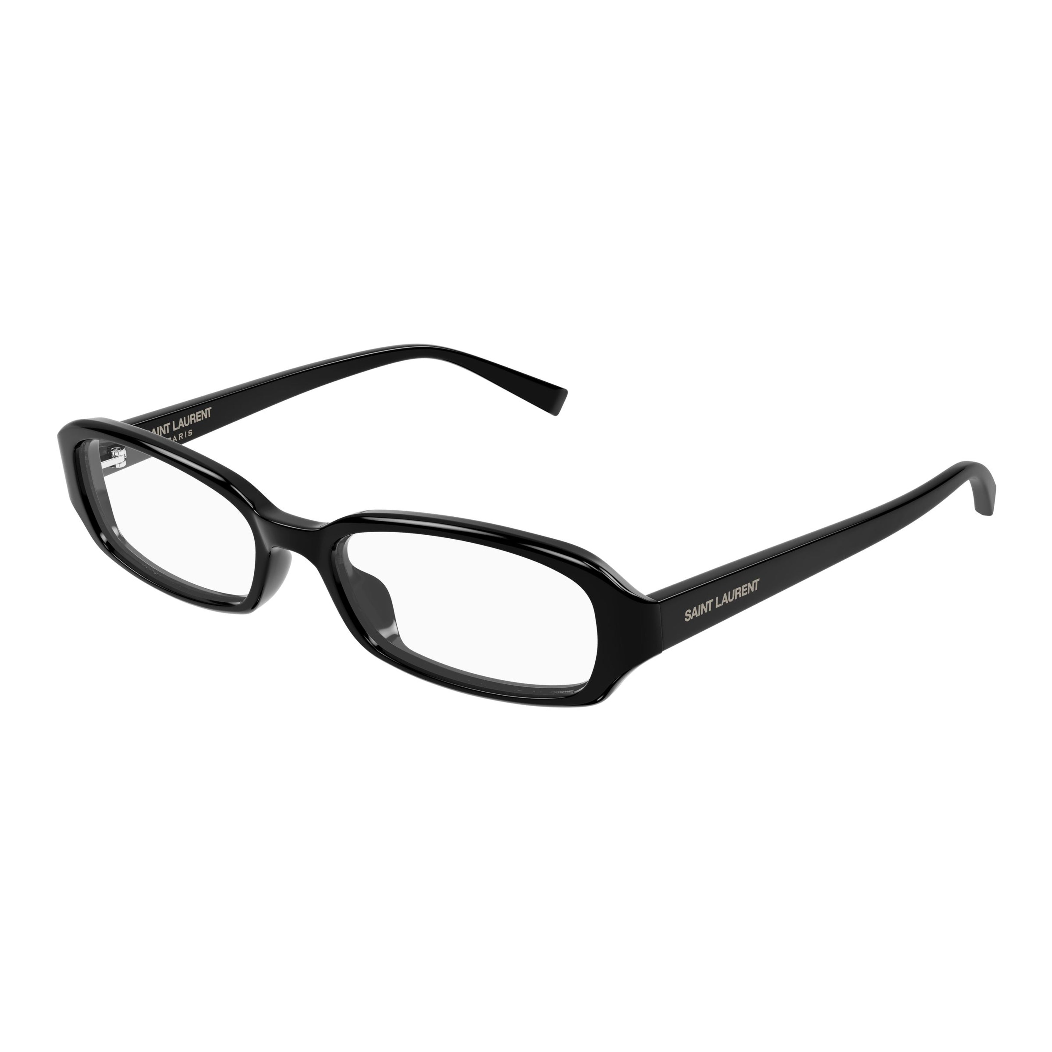 Rectangular Eyeglasses with Glossy Black Frame