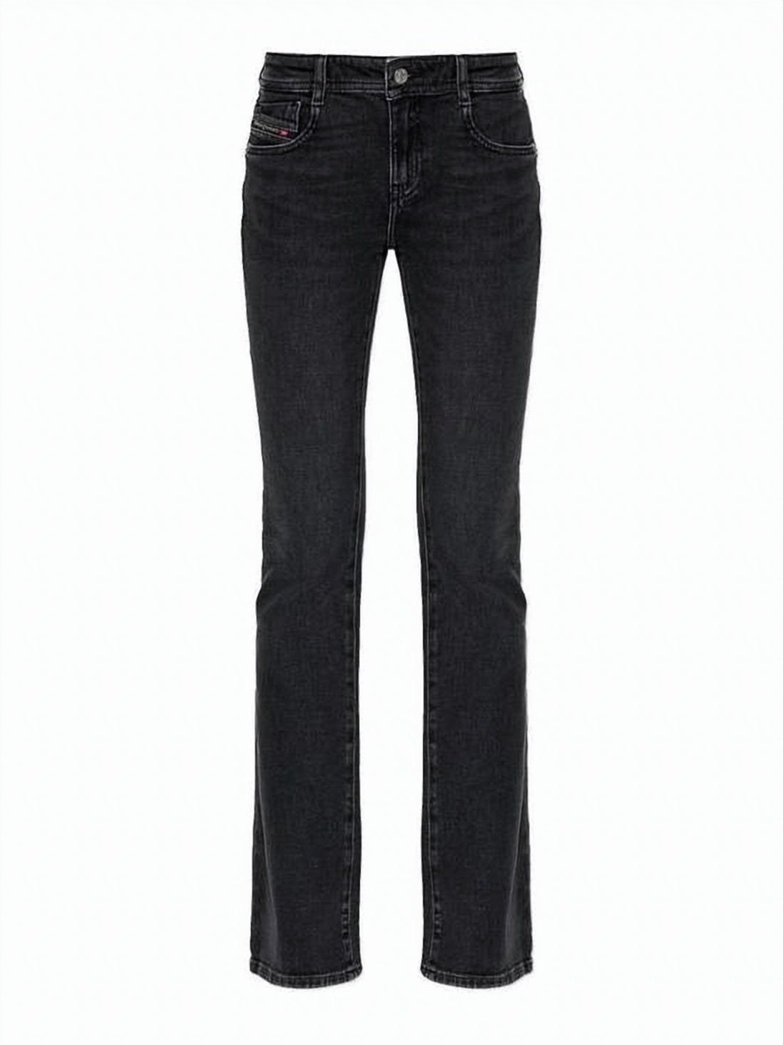 Bootcut Black Jeans with Mid-Rise Waist